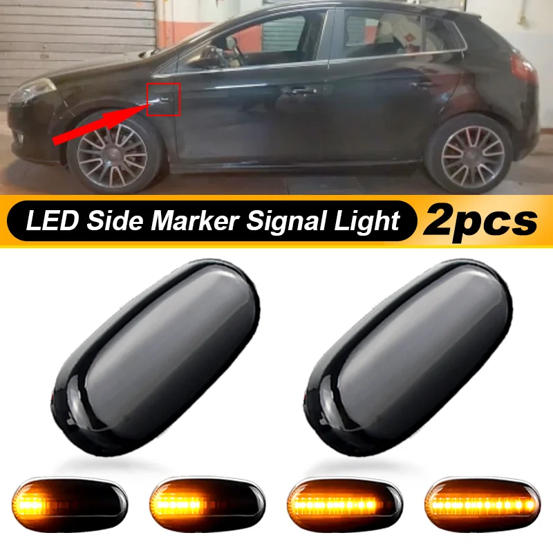 Sequential Flashing LED Turn Signal Side Marker Light Blinker For Alfa Romeo Mito 147 GT 147 pre-facelift For FIAT Bravo II