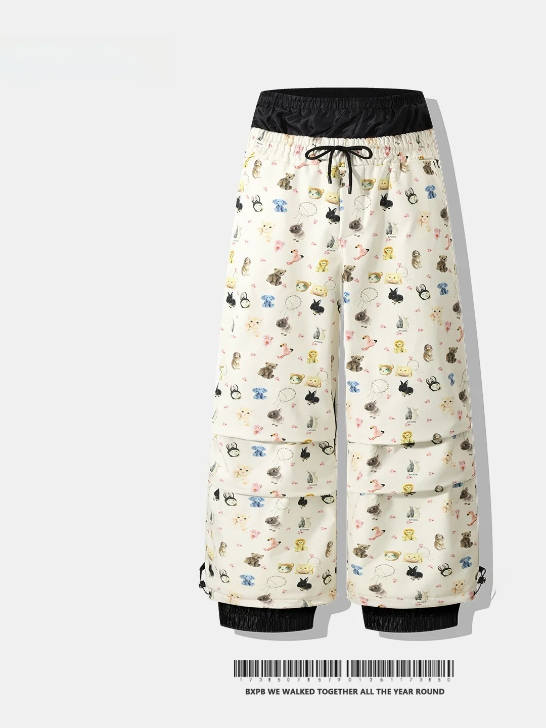 xturtle-dog-print-design-new-waterproof-breathable-freesle-snowboard-loose-ski-pants-neutral-sle-outdoor-cam-trav