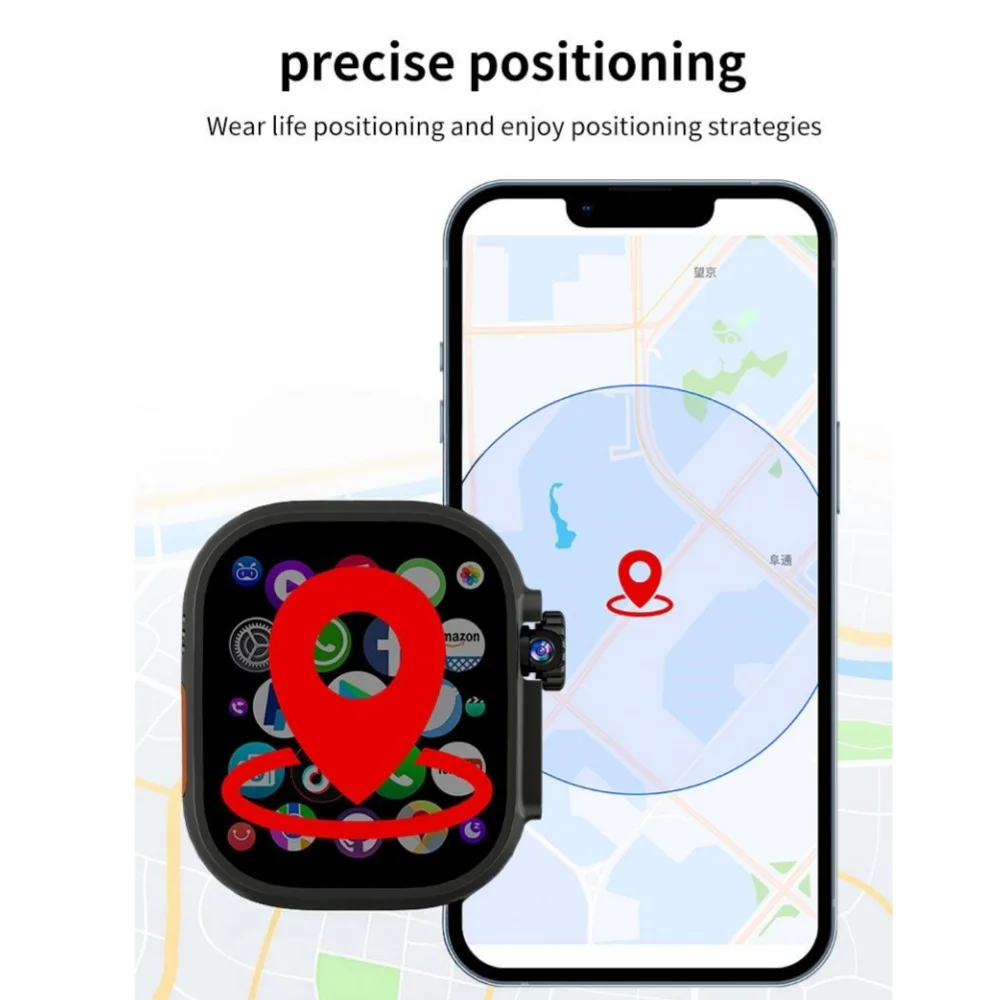32GB+1024GB DW100 Pro+ Ultra Smartwatch with Fingerprint Unlock 2.29'' AMOLED Screen 1580mAh Battery 180° Rotating Camera