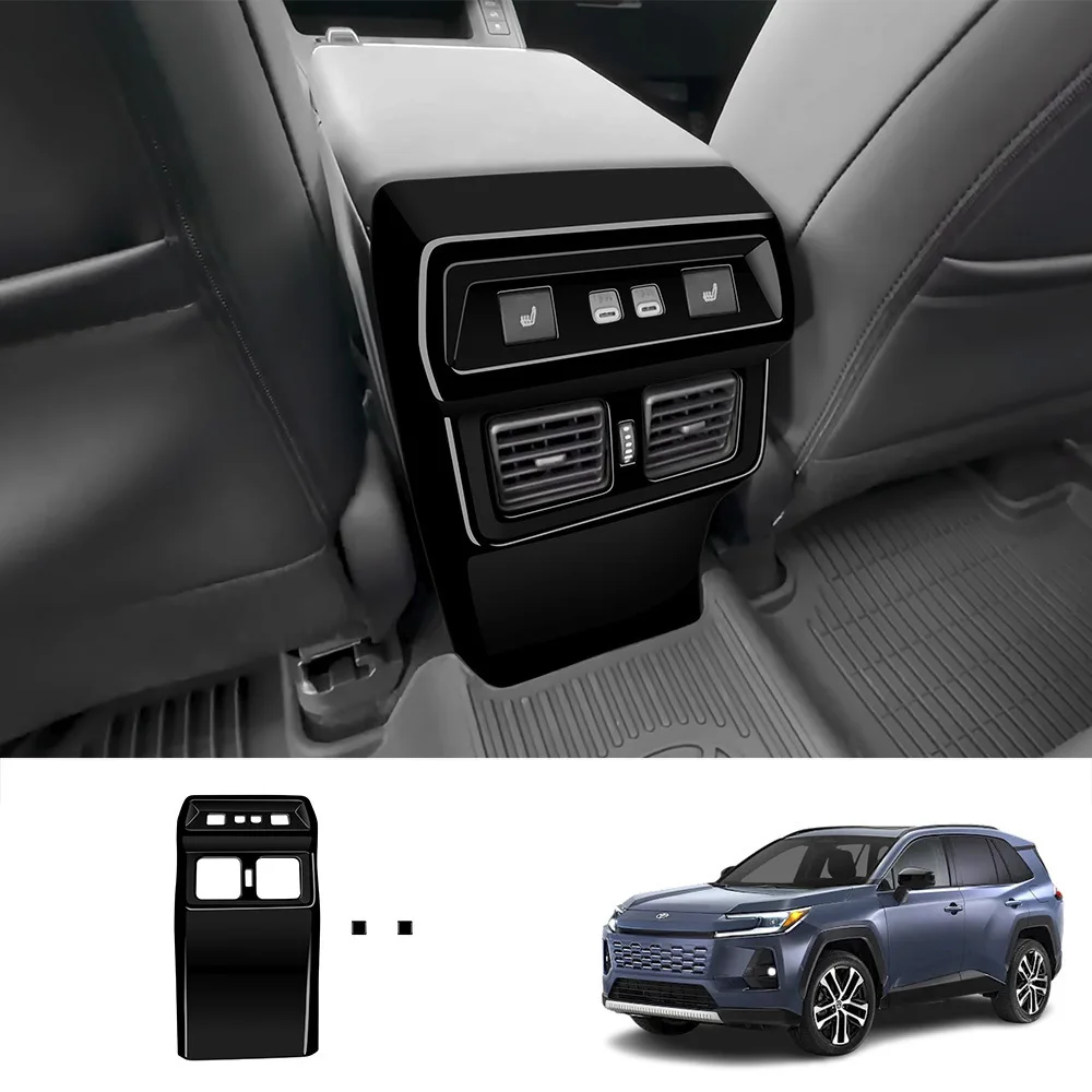 

Для Toyota USA, японских моделей RAV4 2026-2027: черная накладка на внутреннюю ручку двери, декоративная накладка на задний воздуховод кондиционера.