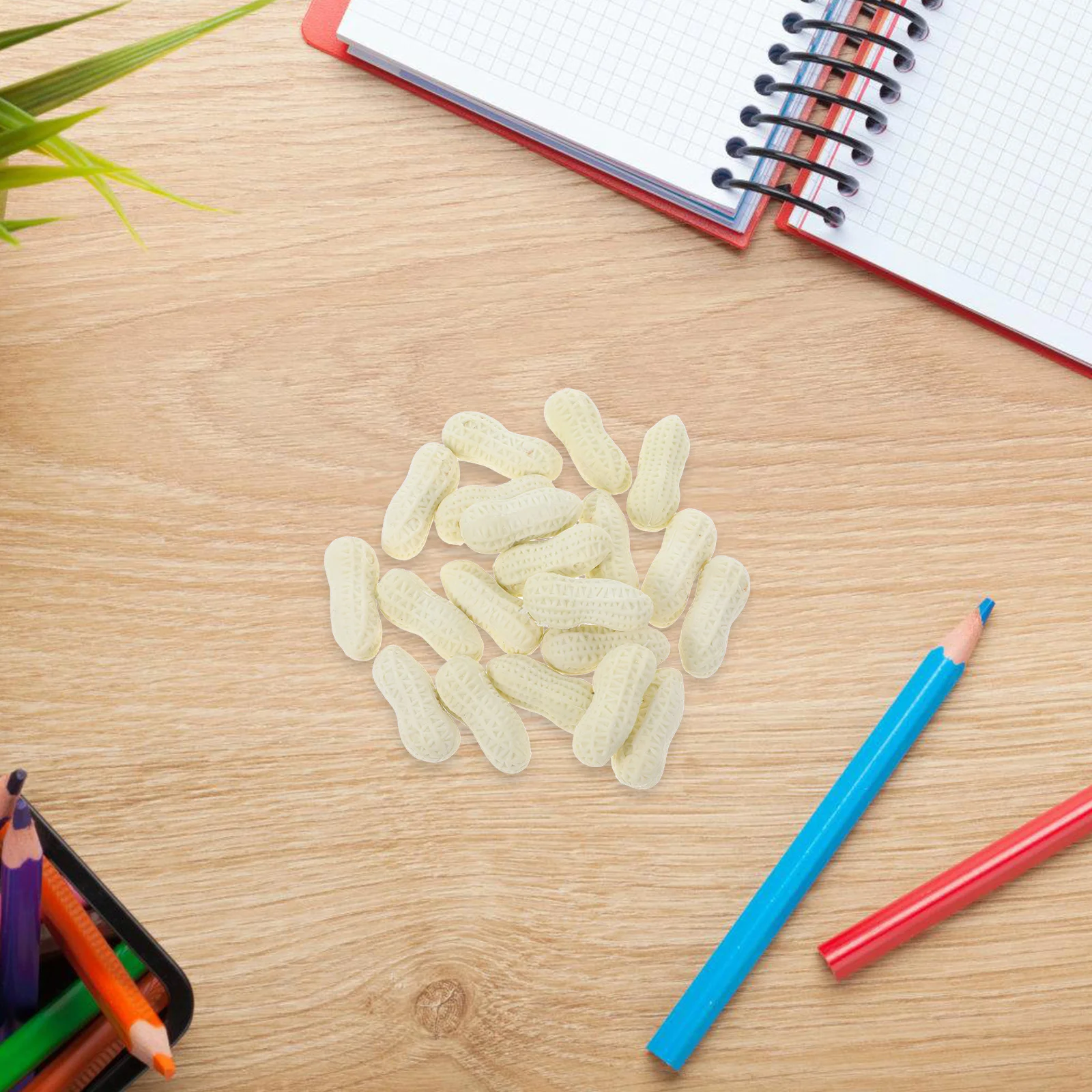 

20 pcs Peanut Shaped Lifelike Fake Peanut Cute Stationery Mini Food For Fun Pencil Rubber Classroom Reward Creative Diy