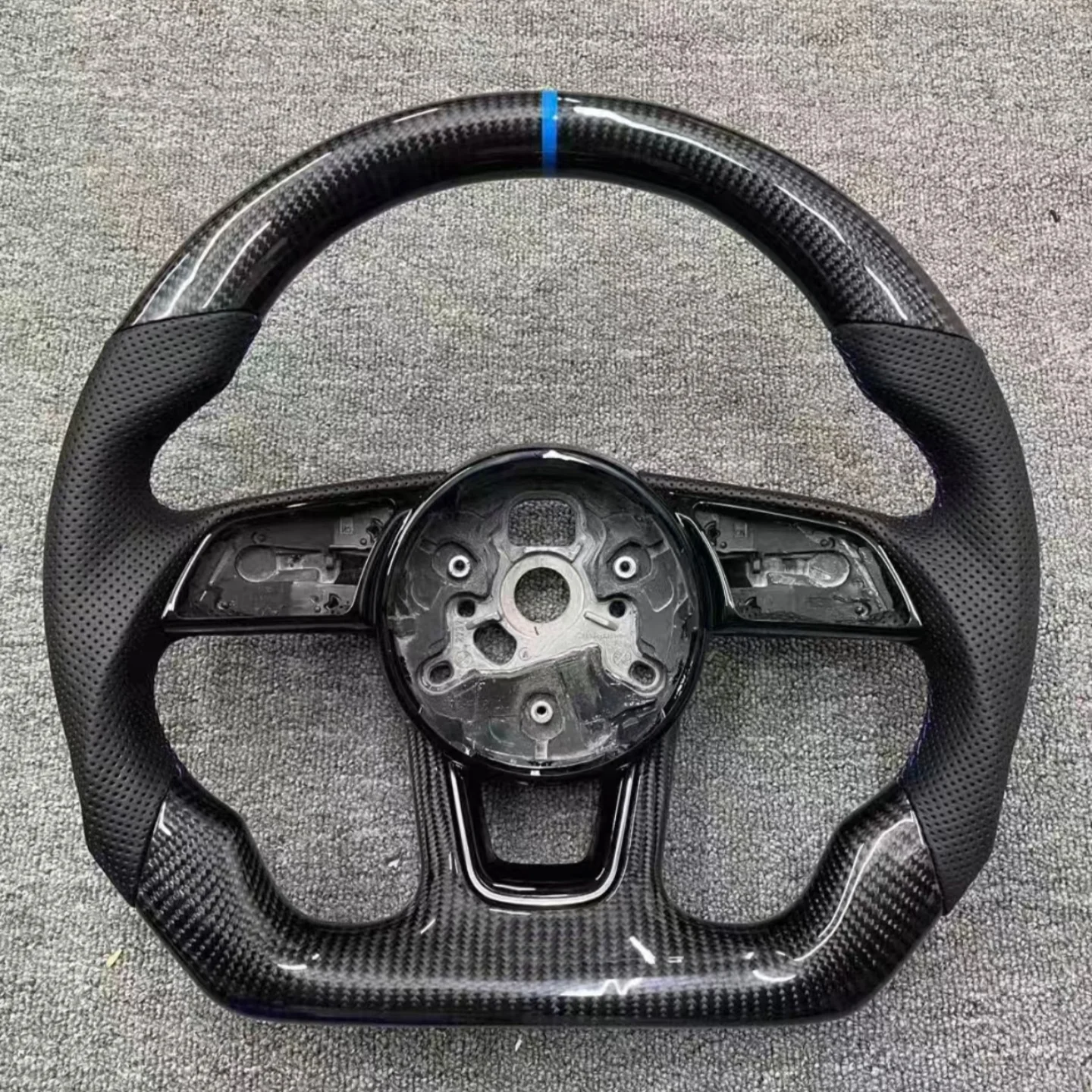 Led Car Steering Wheel for Audi Q8 SQ8 A3 A4 B9 A5 B8 A6 C7 A7 S3 S4 RS3 RS5 RS7 RS6 C8 Carbon Fiber Sports Model view 2