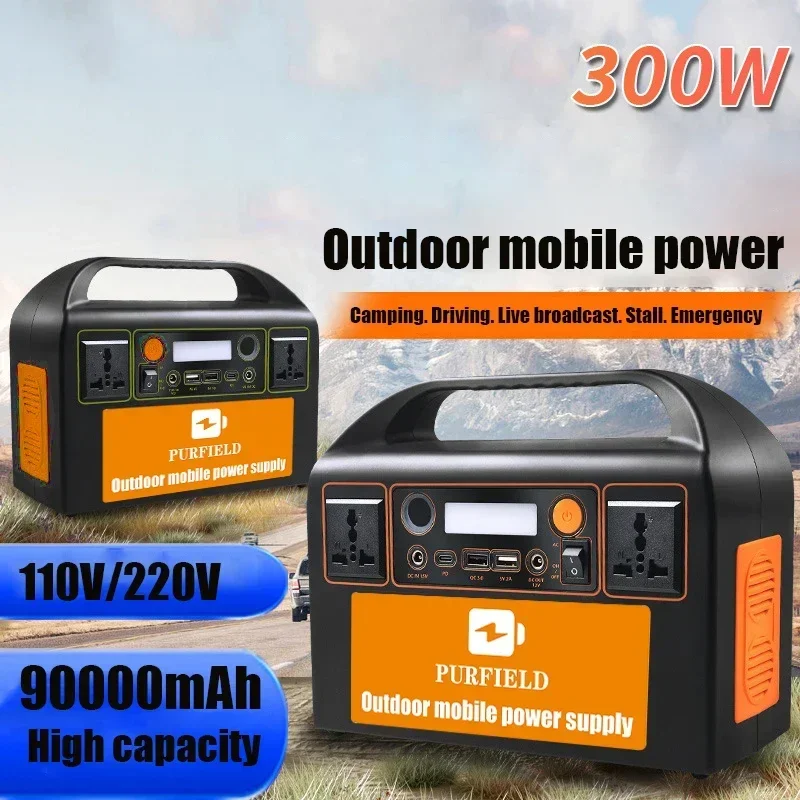 90000mah 300W Power Station Portable 220V 110V Solar Generator Battery Quick Charge with AC USB Output For Camping