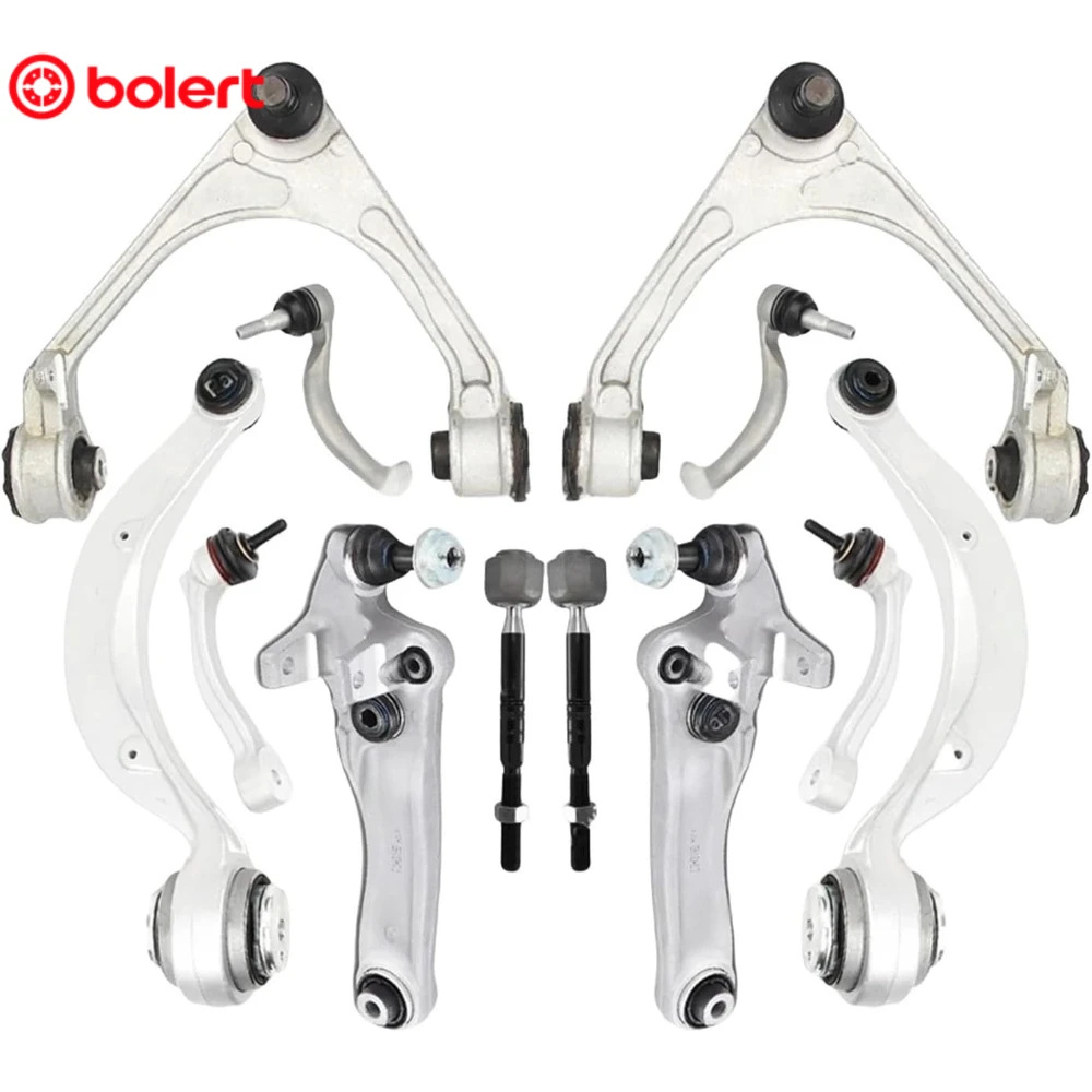 12pcs Front Suspension Control Arm Ball Joint Stabilizer Link Tie Rod Kits Compatible For Jaguar XF X260 XE X760 XFL XEL