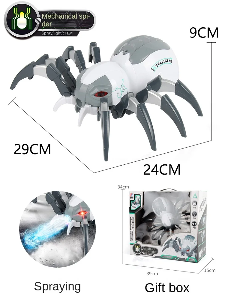 Remote Control Spider Toy Bee Octopus Electric Spray Music Light Animal Simulation Trick Toy Boy Gift