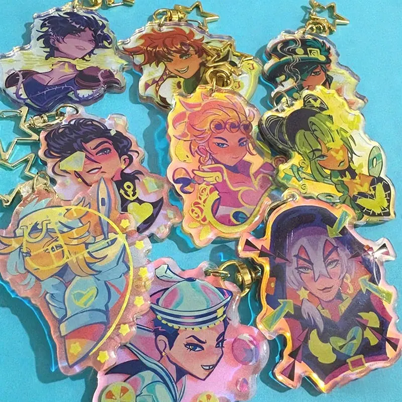 

STEEL BALL RUN Gyro Zeppeli Acrylic Keychain Backpack Pendant Accessories Johnny Joestar Anime Game Collection Toy Gift