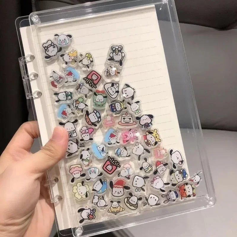 Cute Sanrio Transparent Acrylic Notebook A5 Loose-leaf Notebook Cartoon Diy YoYo Dog A7 Small Books School Supplies Gift