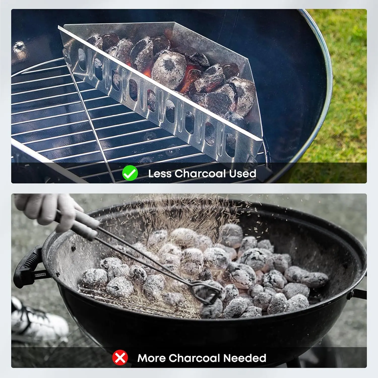 

D5 2Pcs Charcoal Basket BBQ Charcoal Grill Basket Holders BBQ Grilling Accessories Replacement for BBQ Grill Tools Accessories