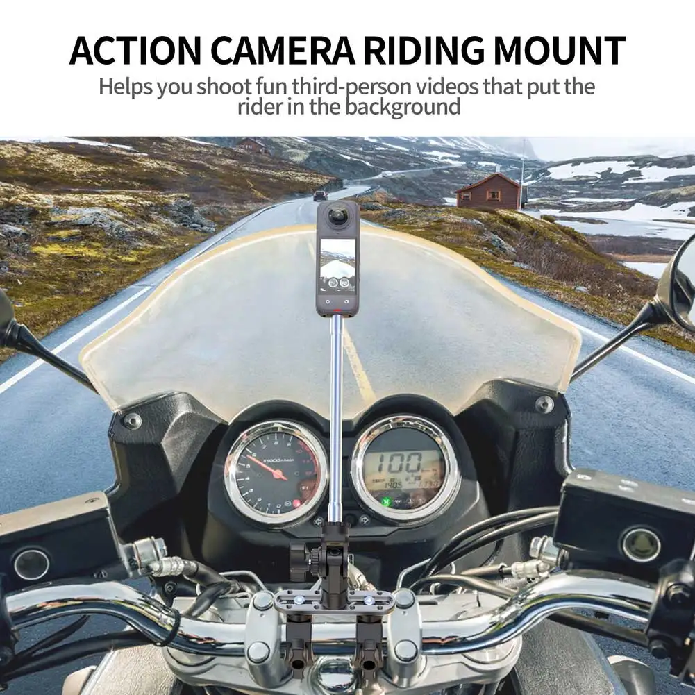 

Motorcycle Action Camera Bracket Mount For DJI Osmo-Action 6/ For Insta360 X5 Adjustable Double Headed Camera Crab Plier Clamp