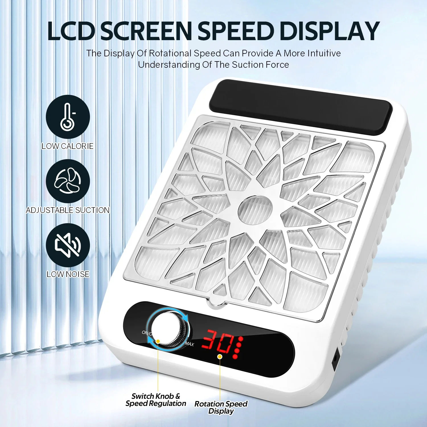 

Adjustable Speed Powerful Nail Dust Vacuum Collector Professional Nail Dust Extractor With Reusable Filter Manicure Equipment