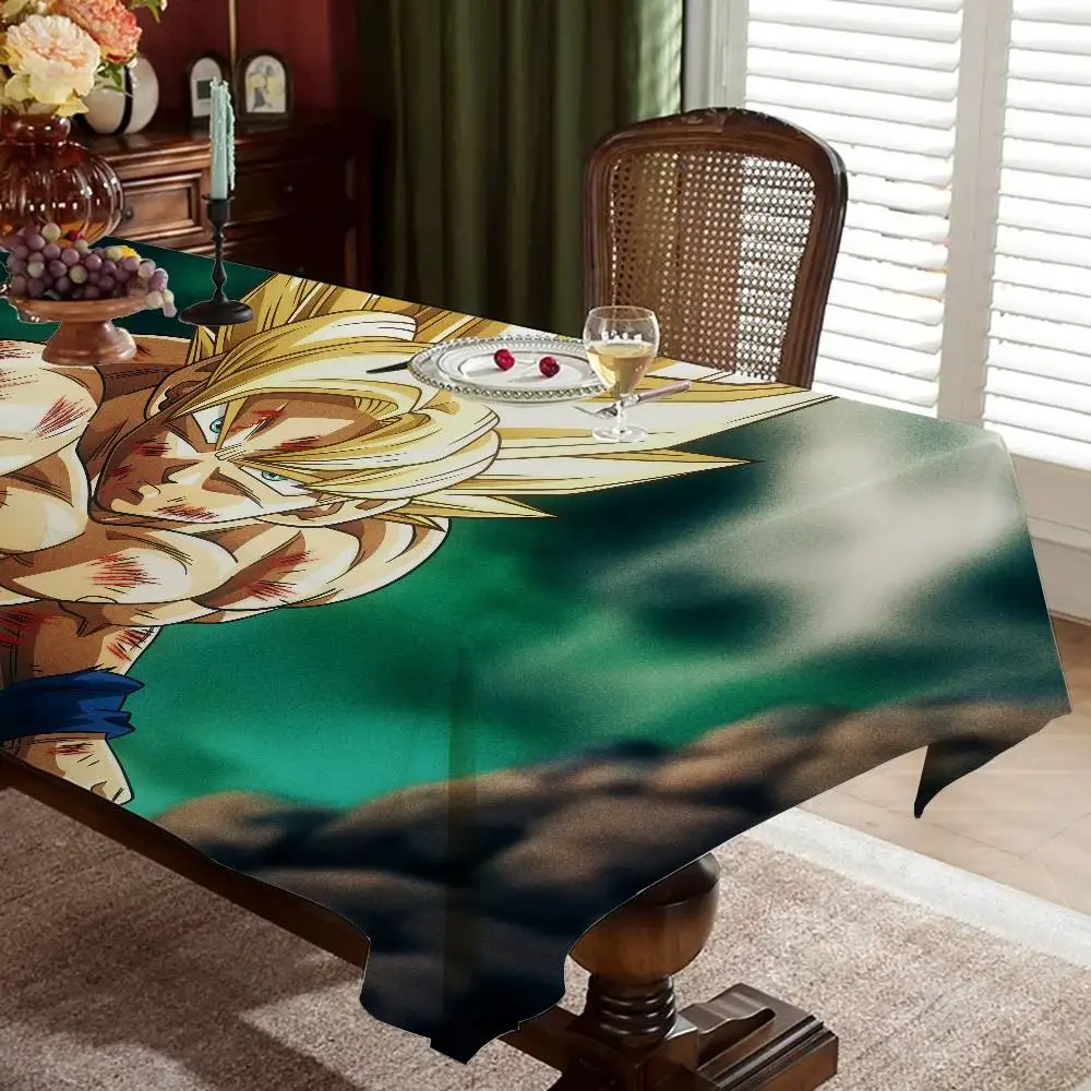 Japanese Manga D-Dragon Ball Polyester Waterproof Tablecloth Bedside Table Dustproof Decorative Cloth Living Room Tablecloth