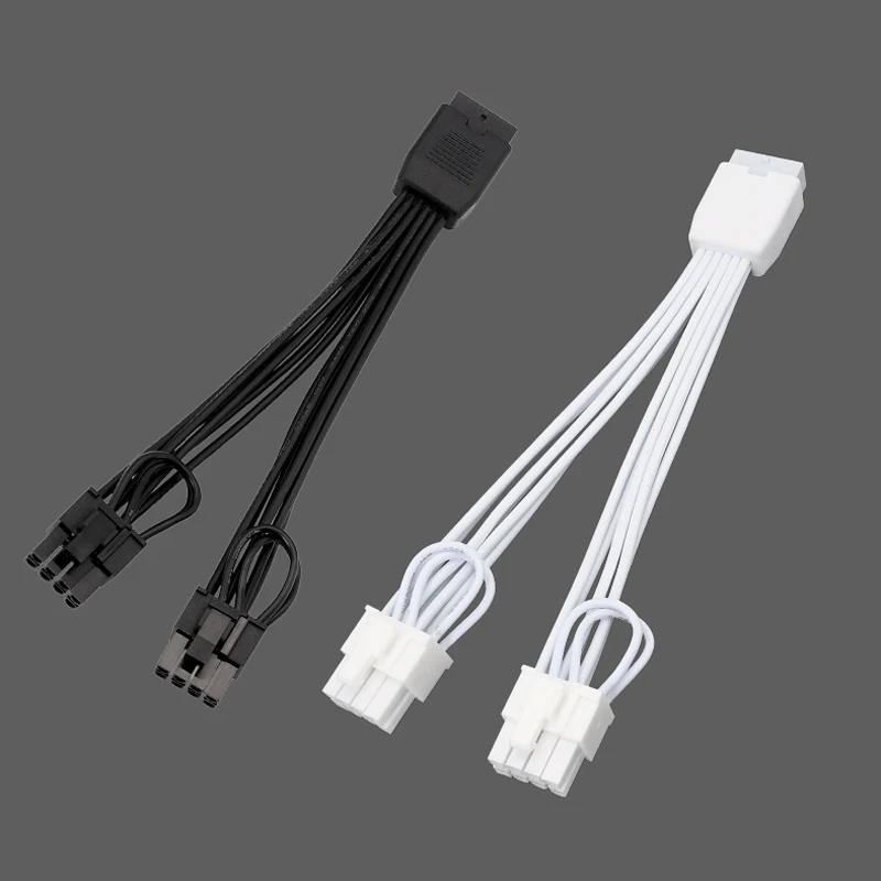 RGEEK 15cm 12VHPWR Graphics Card Cable Double 8PIN to 16PIN (12+4Pin) GPU Extension Power Splitter Adapter Cable for PC Desktop