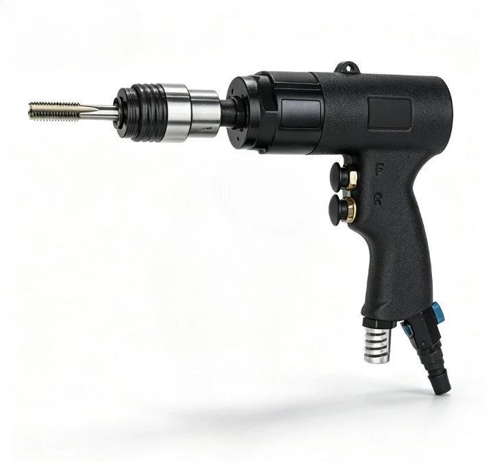 Pneumatic Tapping Machine Hand‑held Gun‑Type Air Tapper with Air Motor for Thread Tapping Rework and Tap Chuck Holding Operation