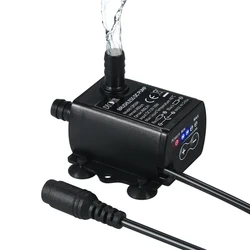 Ultra-quiet Mini DC12V 10W 400L/H Lift 400cm Brushless Water Pump 5.5*2.1mm Female Submersible with Flow Adjustment Function