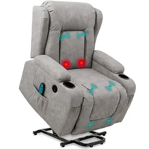 PU Leather Electric Power Lift Chair, Recliner Massage Chair, Adjustable Furniture for Back, Legs w/ 3 Positions, USB, Custom
