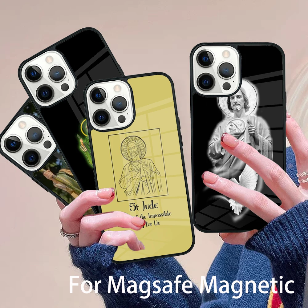 

San Judas Phone Case Magesafe Magnetic Wireless Charge Cover For IPhone 16 11 12 13 14 15 Pro Max Plus Mini
