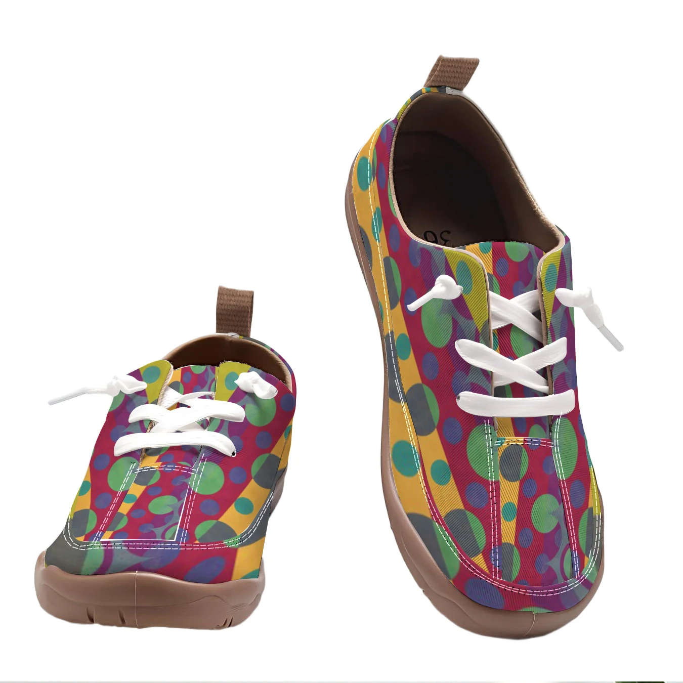 Women Polka Dot Wide Toe Flat Sneakers Light Retro Shoes For Office Leisure Walking view 6