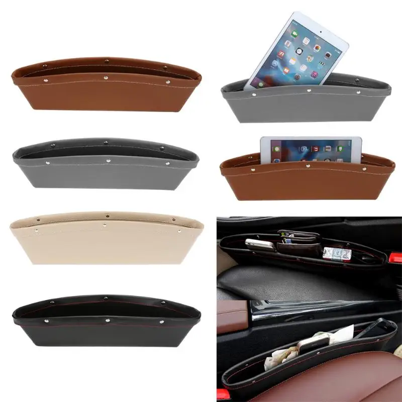 Universal Car Interior Storage Seat Gap Organizer Leather Seat Crevice Storage Box for A Wide Range of Vehicles Seat Gap