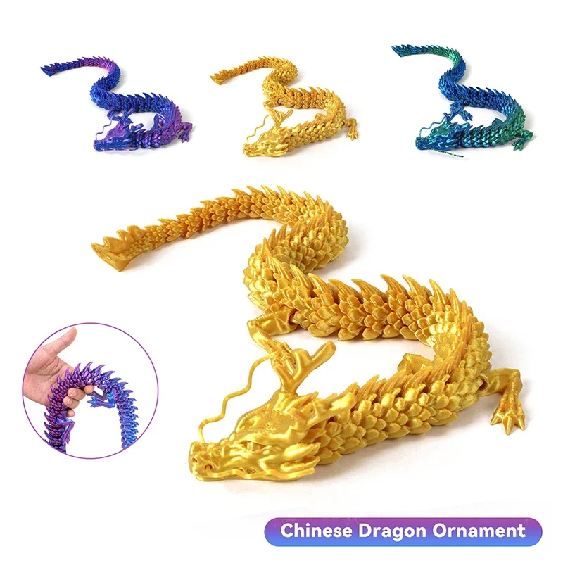 

3D printed Chinese dragon Full body joints that can move Home furnishings and decorations are worth collecting creative toys