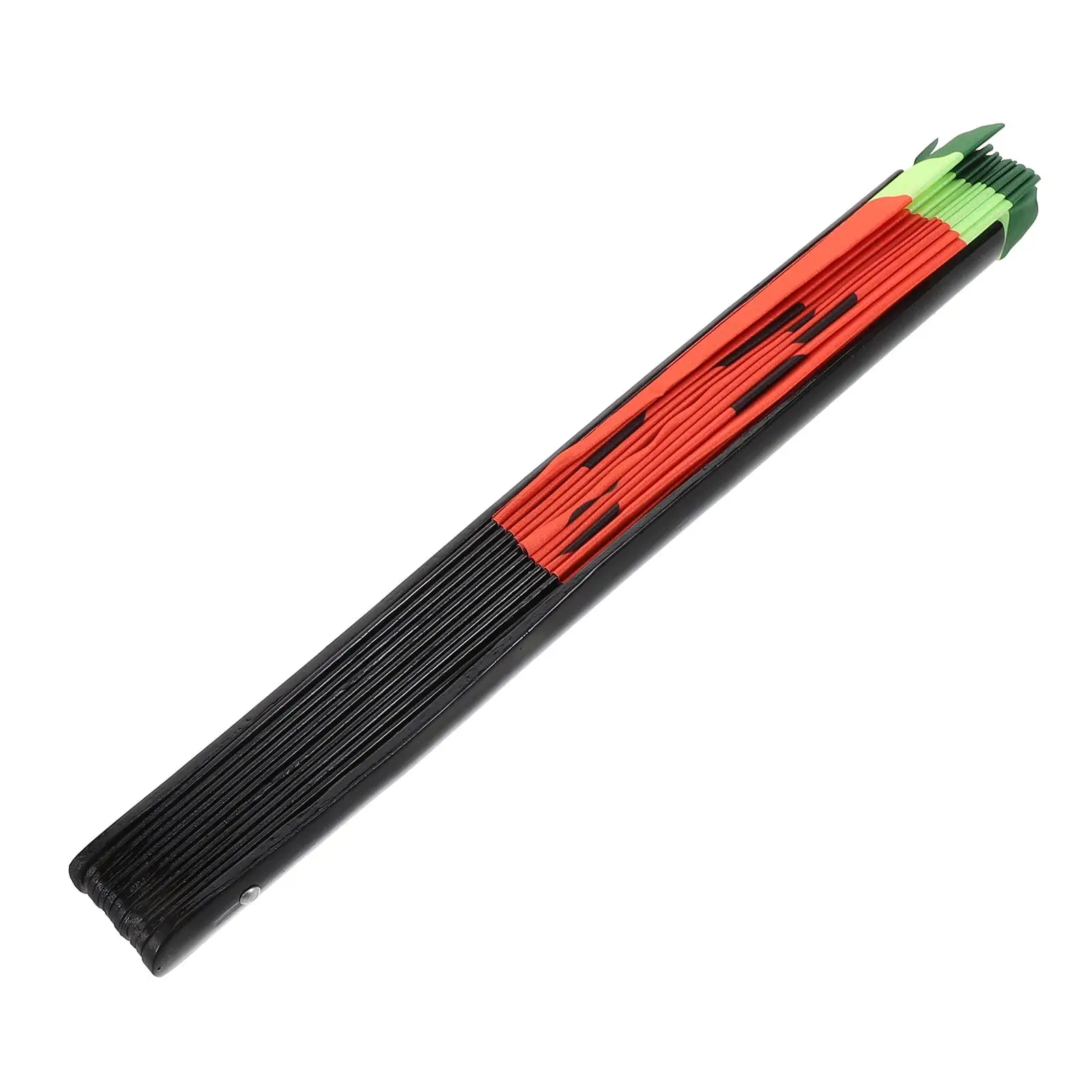 Abanico plegable fluorescente de sandía japonesa, abanicos de mano ligeros y portátiles, abanicos decorativos brillantes Uv para fiesta de baile, grandes