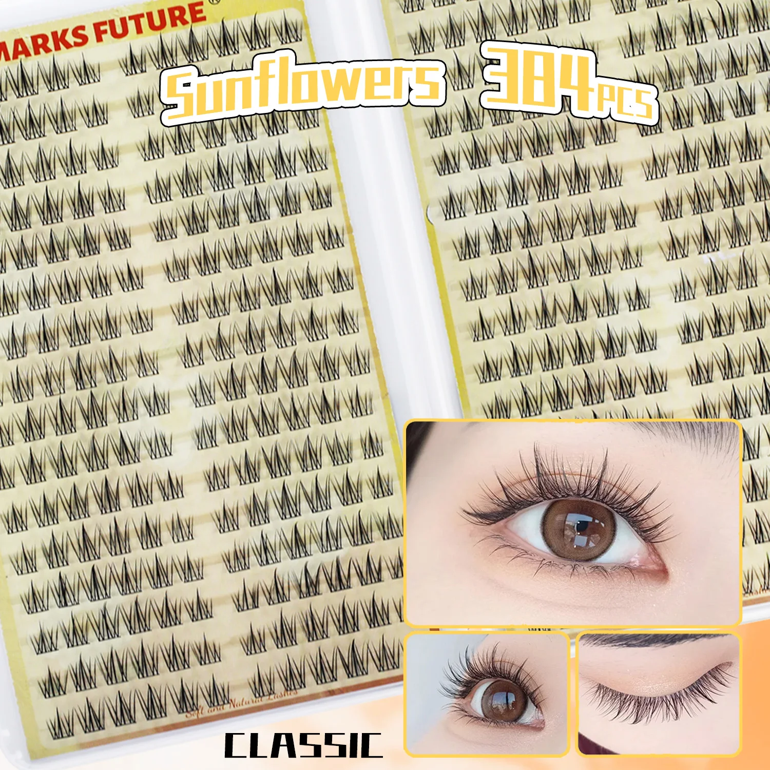 384 クラスターサンフラワー シングルクラスターつけまつげ - Eyelash Extension For Big Eyes のレビューと価格