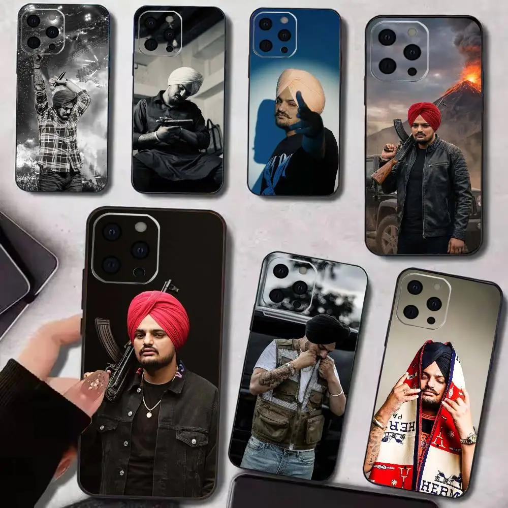 Funda para Teléfono SINGER Sidhu Moose Wala para iPhone 17, 16, 15, 14, 13, 12, 11 Plus, Pro Max, XS, Cubierta de Silicona Suave Negra