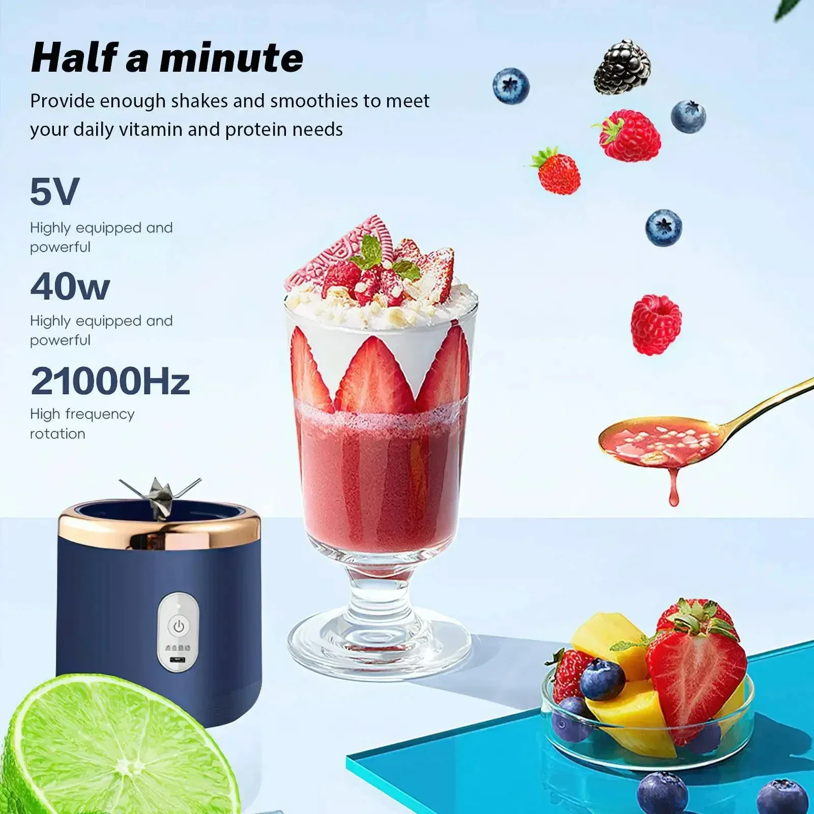 Portable Electric Juice Extractor Household Multi Function 6 Blades Mini Juice Cup Mixing Smoothies Auxiliary Food for Kitchen