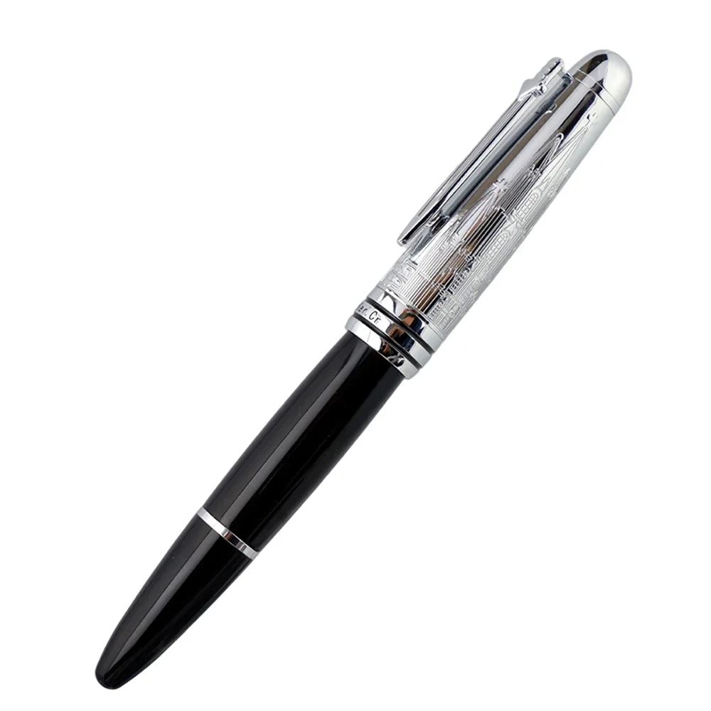 New For BooKer.Cr Original Metal Resin Fountain Pen Exquisite carving design Business Office Student Stationery Gift for Friends