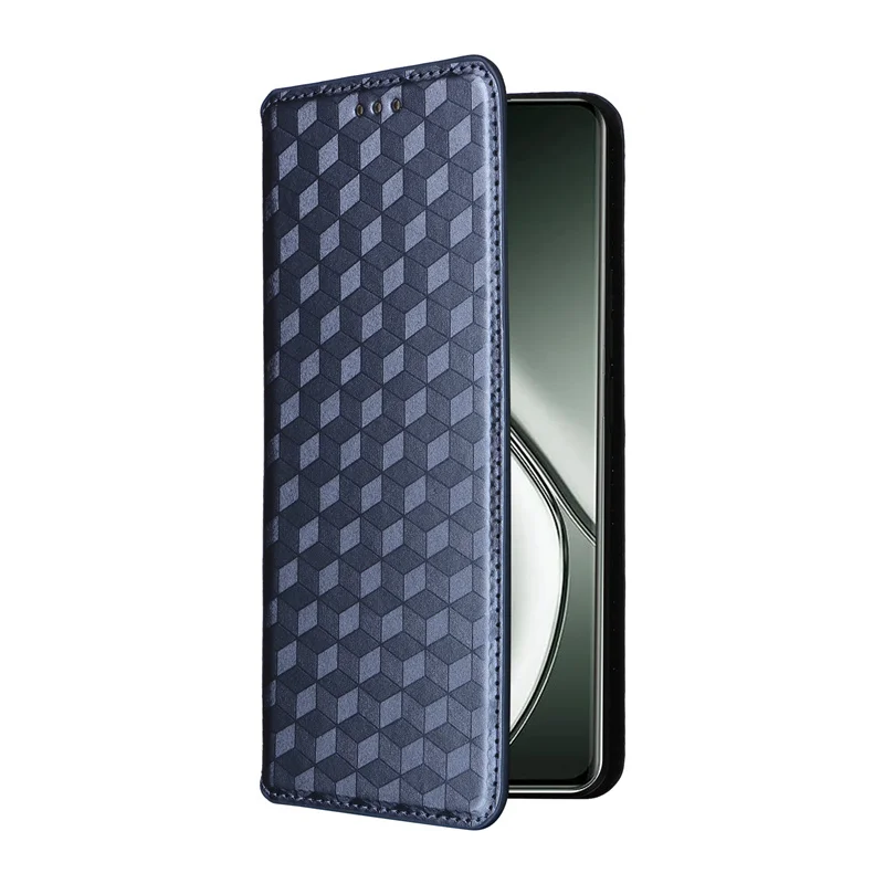 For OPPO Realme GT 6T stereoscopic lines flip wallet skin PU case purse for OPPO Realme GT 6 Magnetic Phone Cover