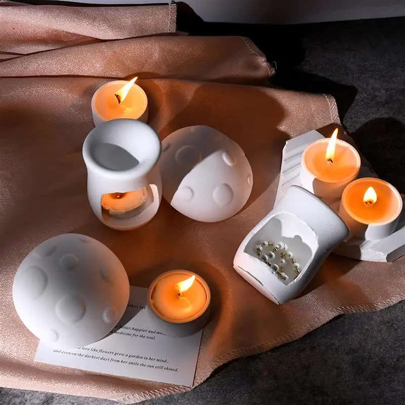 Nuevo molde de silicona para candelabro de setas, caja de almacenamiento para estufa de aromática de setas huecas DIY, fabricación de adornos, moldes de fundición de resina de yeso
