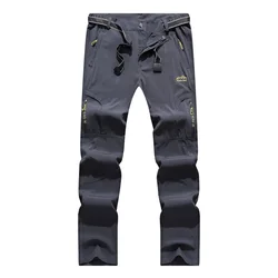 Men Hiking Quick Drying Pants Sports Casual Summer Stretchable Outdoor Tactics Male Trekking Waterproof Trousers Plus Size