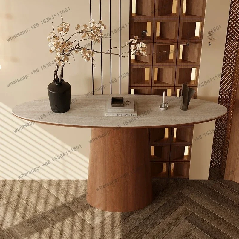 French Medieval Style High-end Porch Table Decorative Cabinet Entrance Living Room Entrance Walnut Porch