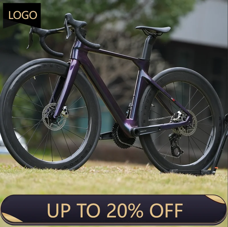 EER Carbon Fiber Road Bike | 700C High Modulus Carbon Fiber Frame Wheel Set 2 * 12 Speed Wireless Hydraulic Disc Brake Racing Bi