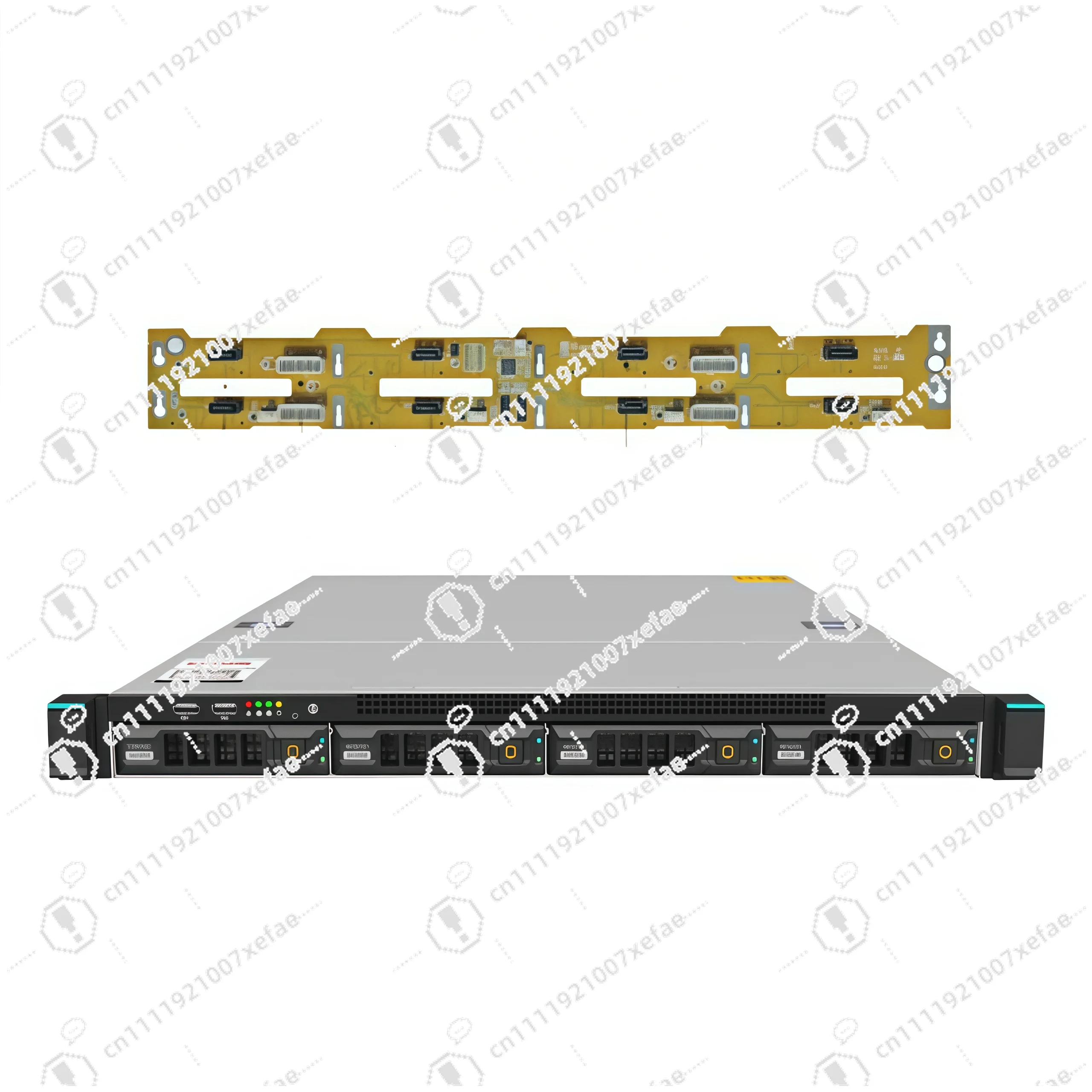 1U 4-slot 6GB/s direct connection backplane universal server chassis with cooling fan