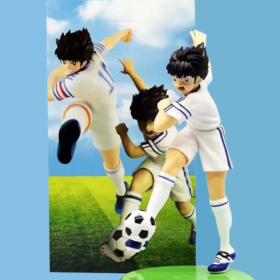 21.5cm Captain Tsubasa Figure Ozora Tsubasa Wakabayashi Genzo Model Anime Collection Desktop Ornament Decoration Holiday Gifts