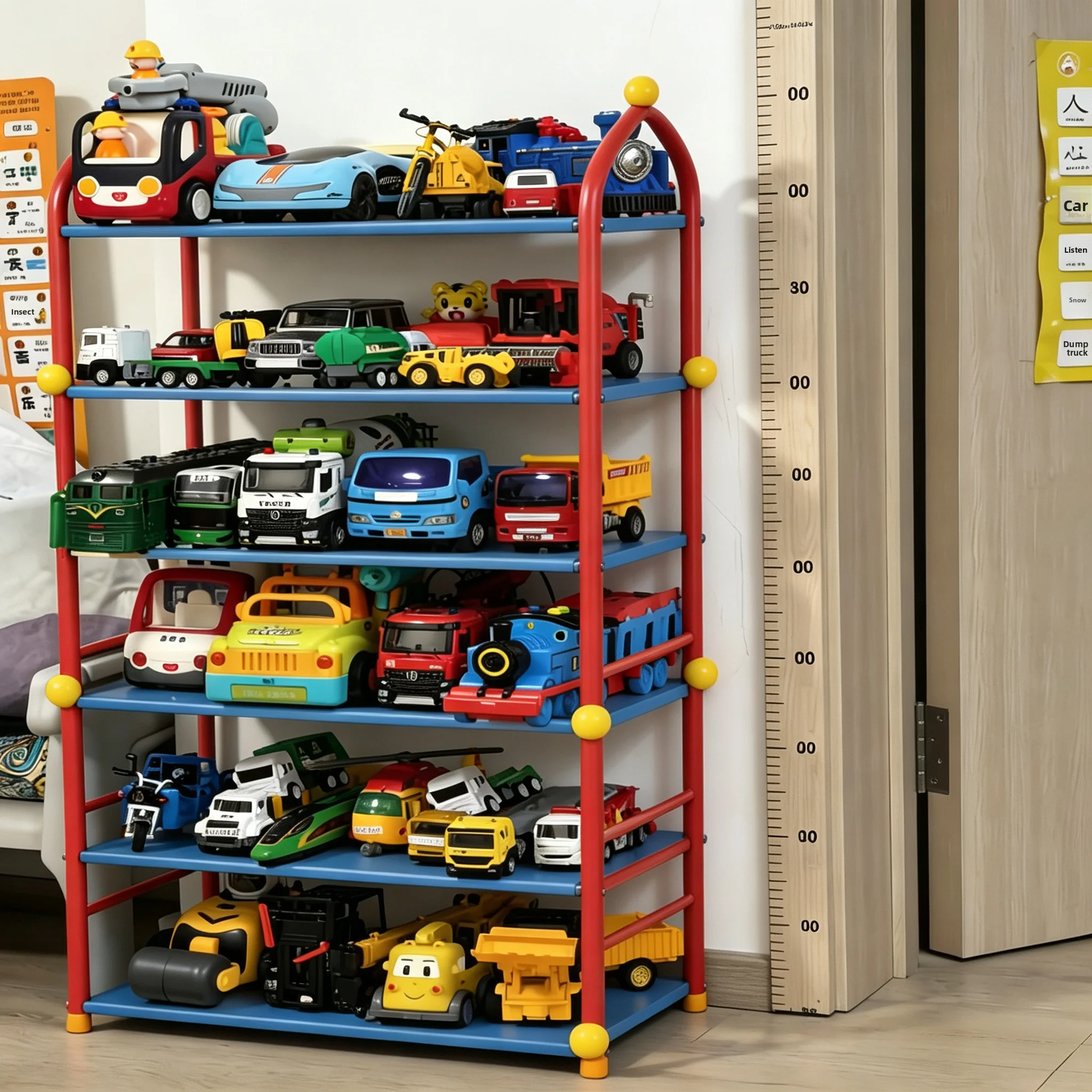 Children's Toy Storage Rack Multi-layer Home Baby Doll Display Shelf Small Model Car Parking Lot Storage Organizer
