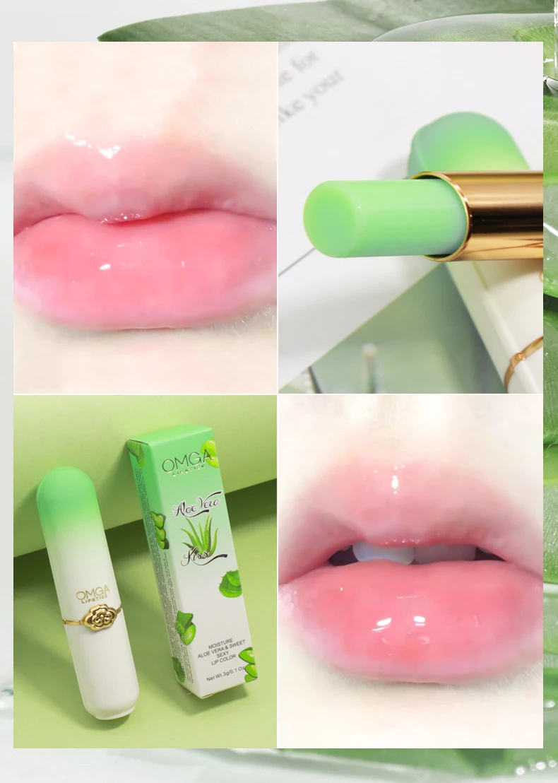 Peach Color Lip Balm Crystal Temperature Change Lipstick Girl Moisturizing LongLasting Lip Gloss Makeup Lip Care Repair Cosmetic