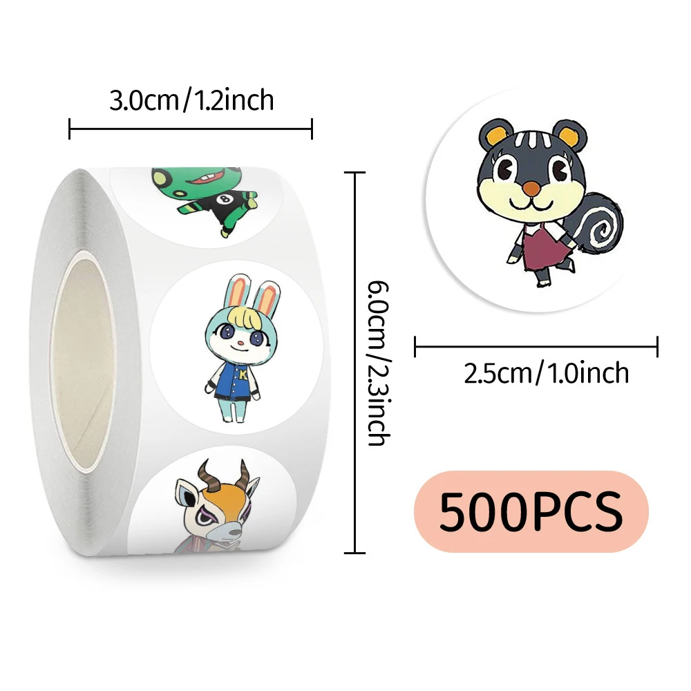 

500pcs/roll Kawaii Anime Animals Sealing Stickers Funny Cartoon Decals Decoration DIY Notebook Phone Kid Reward Sticker Gift Toy