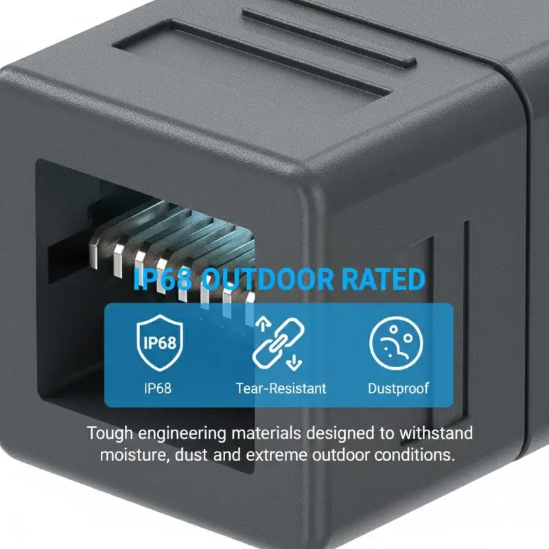 RJ45 Extension Adapter Waterproof IP68 SPX Cable with Rubber Ring for Outdoor Data Network Settings