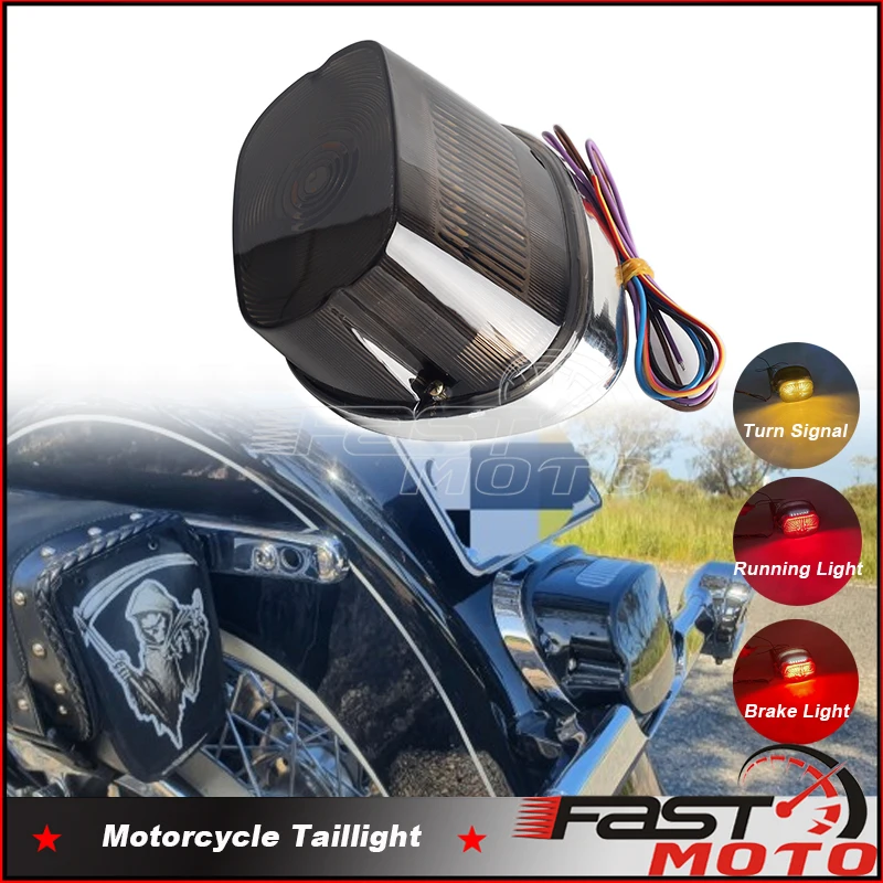 LED Brake Running Light For Harley Sportster Dyna Fat Boy Night Train Touring Road King Street Electra Glide FXSTB FLSTF 2003-up