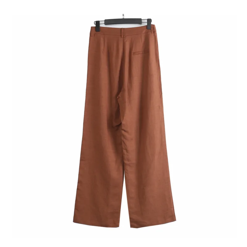 Hksh outono novas mulheres conjunto de duas peças retalhos cor bloco com decote em v único botão blazer calças retas senhora do escritório elegante hk12169