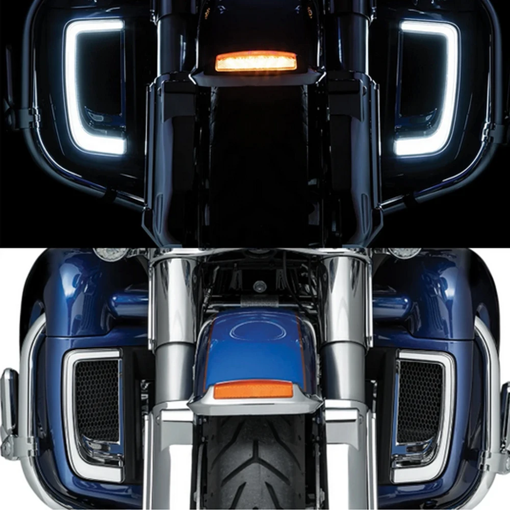 Motorcycle Fairing Lower Grills Light  LED For Touring 14-19 CVO Street Glide Electra Road Glide Ultra FLHTK Ultra Limited