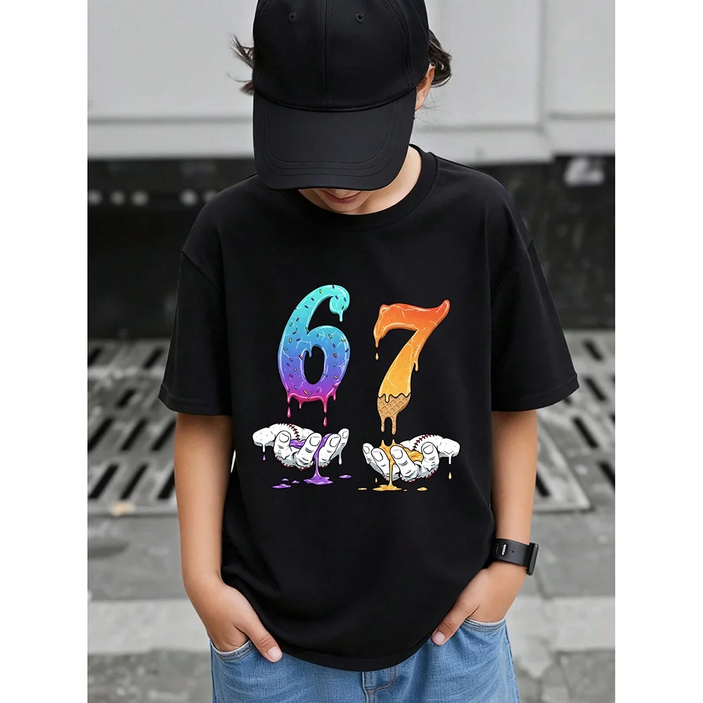 

Number 67 Letter Print T-shirt For Men's Clothing Hip Hop Casual T Shirts Streetwear Short Sleeve Summer Loose Tee Top 2026 Tide