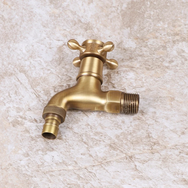 

Antique 20mm Faucet Full Copper Outdoor Single Cold Water Tap For Washing Machine