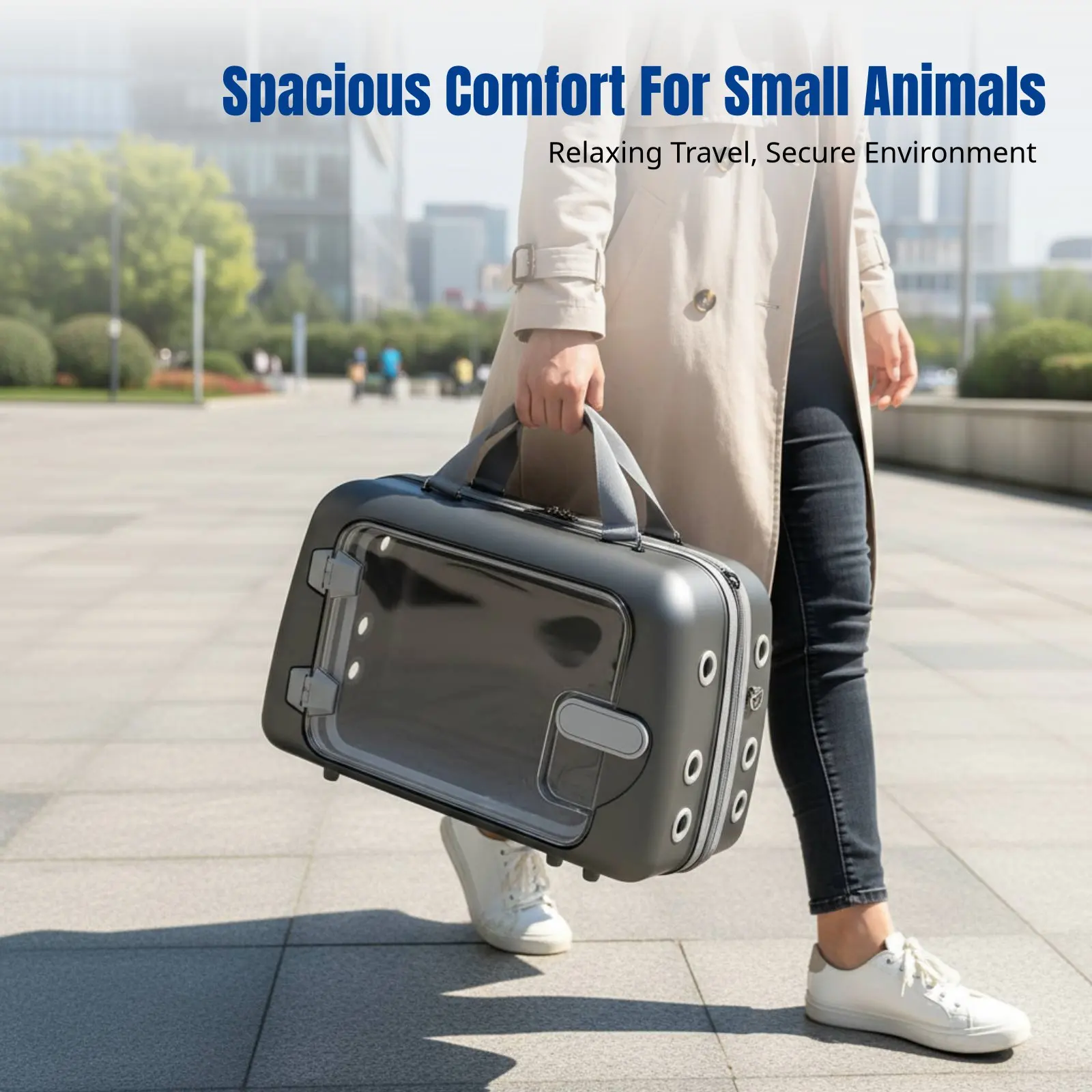 

Рюкзак-переноска для животных, одобренный авиакомпаниями, сумка для путешествий с кошками и собаками, жесткий геометрический дизайн, дышащий, 45x23x31 см