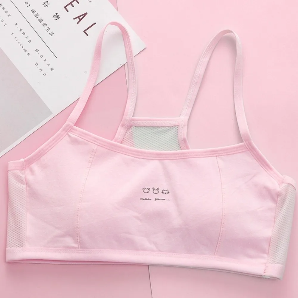 New Cotton Spandex Girls Training Bra Soft Breathable Girls Camisole Bra Mesh Girls Vest Top Children Underwear