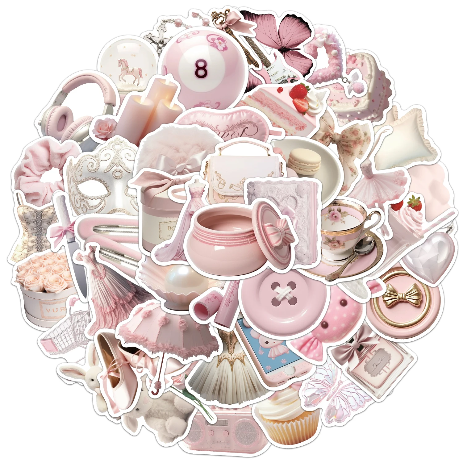 50PCS Ballet Girl on Instagram Stickers DIY Phone Case Laptop Water Cup Computer Toy Stickers