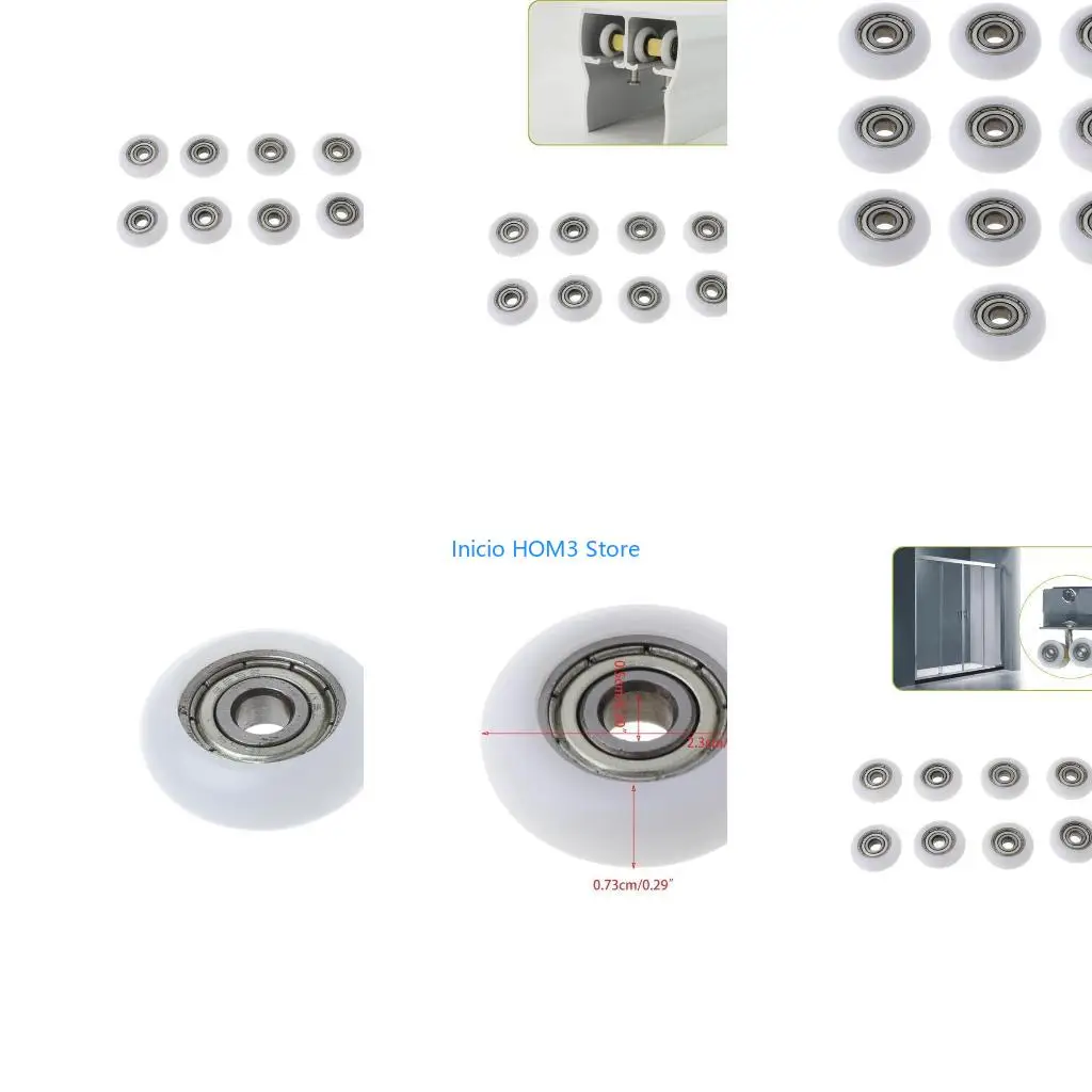 A5YD 10Pcs Nylon Plastic Round Pulley Replacement Sliding Bearing Pulley Roller Wheel