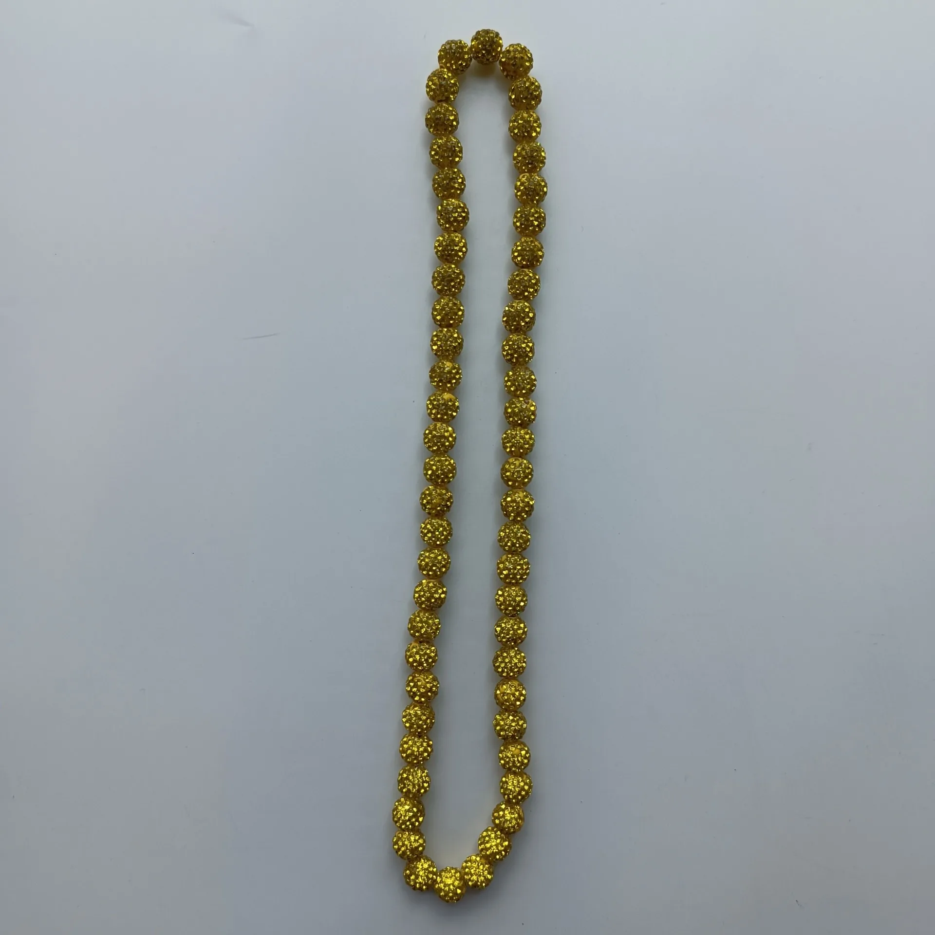 1pcs 10mm Baseball Necklace Rhinestones Ball Polymer Clay Neckchain Fashionable Jewelry for Active Sports Accessory