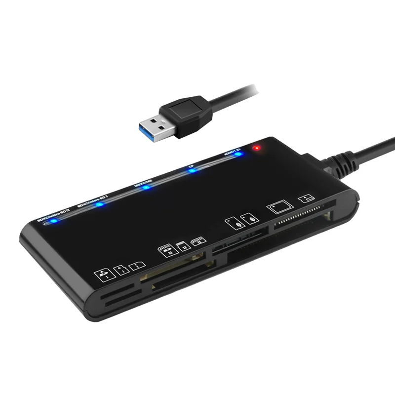 ABDX-7 in 1 USB 3.0 Multifunction Card Teader CF/XD/MS/SD/TF Card Reader for Windows Vista/XP/7/8/10/, Linux,